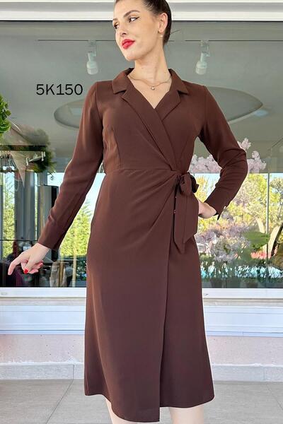 İnce Topuk Side Tie Crepe Dress 5K150