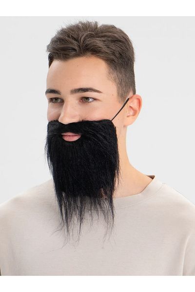 CEKAVE Black Color Fake Beard Mustache Set (4767)