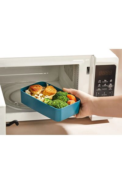 Rotanev 2 Liter Mega Size 2 Layer Food Storage Set - Lunch Box with Fork and Spoon Serving