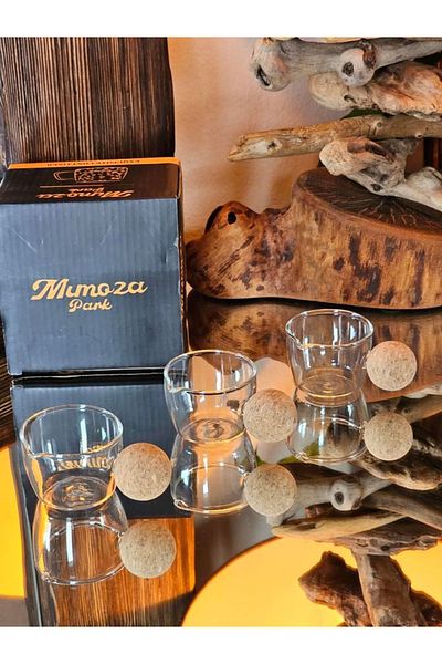 MİMOZA PARK 3 Pieces Mushroom Handle Glass Jam Bowl Sauce Bowl Tableware Presentation Breakfast Set 75 ml