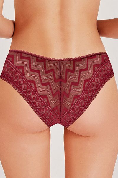 Magic Form 548 Chiloți Damă Model Claret Red Zigzag Dantela
