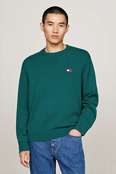 Tommy Hilfiger Erkek Tommy Rozetli Yünlü Kazak - Yeşil