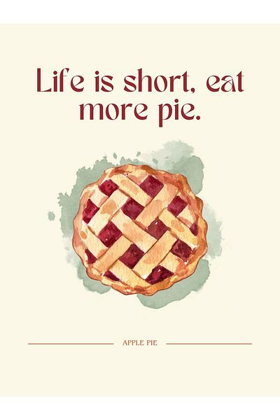 Posteriko Pie / Design Poster / Kitchen Decoration