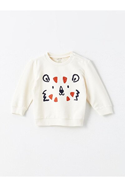 LC Waikiki LCW baby Bisiklet Yaka Uzun Kollu Baskılı Erkek Bebek Sweatshirt ve Eşofman Alt 2'li Takım