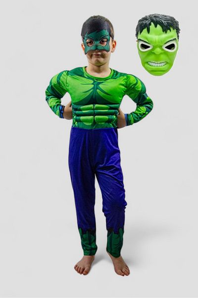 SEDİRLİ Hulk Costume - Lighted Masked Muscle Party and Special Day Outfit for Kid