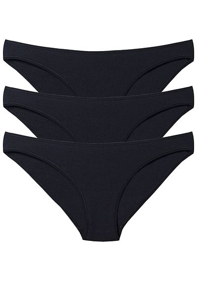 Magic Form 333 Women's Black Plain Combed Fabric 3 Pack Regular Panties