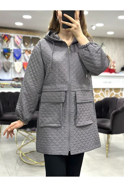 Temel İpek Boutique Quilted Hooded Coat