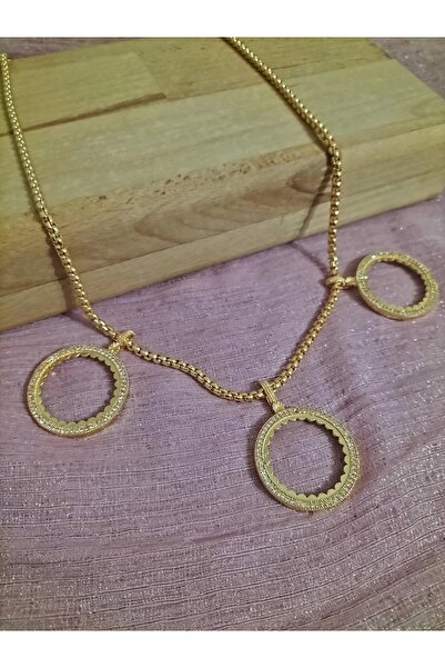 Arjew 3 Adet Tam Cumhuriyet Altını Takmaya Uygun Klasik Çerçeveli Kolye