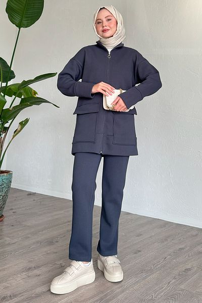 InStyle Σετ κοστούμι με φερμουάρ Anthracite με δύο τσέπες