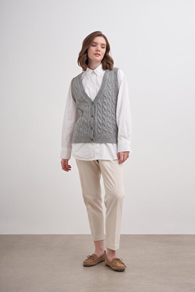 inspiration Laguna Düğmeli Süveter Br7042 Gri