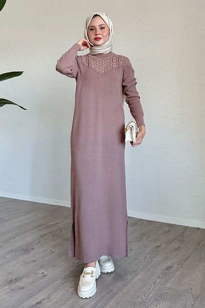 InStyle Dusty Rose Pearl Knitwear Dress