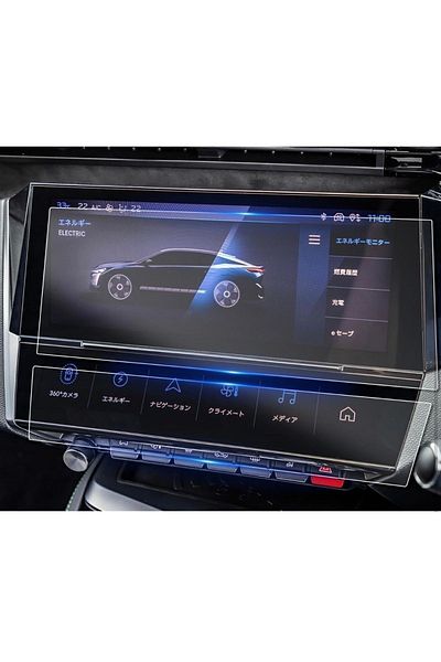 PiyasaSepeti Peugeot 408 GT Compatible Multimedia And Air Conditioning Panel Screen Protector Unbreakable Transparent Tempered Nano Glass
