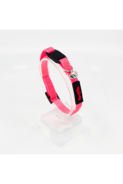 Tailpetz طوق القط مع خشخيشة الوردي النيون