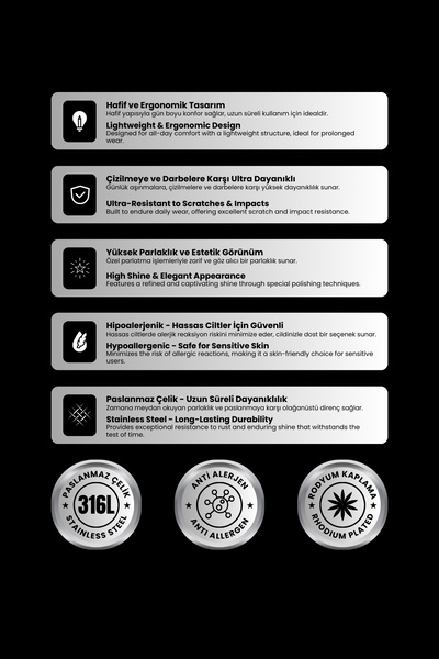 Lina Tia Kadın Sık Kıvrımlı Model Gümüş Kaplama Çelik Rodyum Kaplama Orta Boy İnce Çember Kombin Küpe