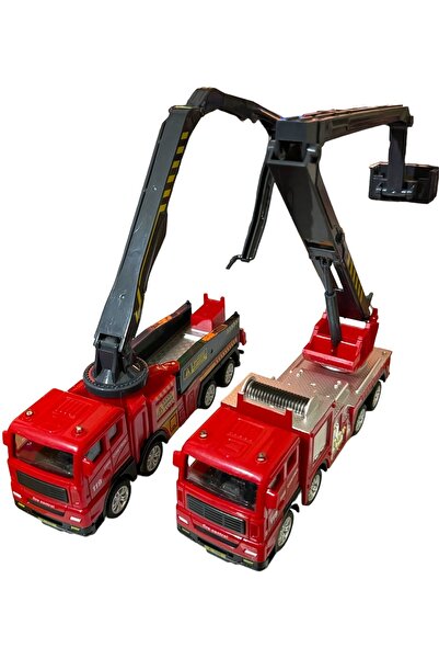 Ailenizin Oyuncakçısı Sürtmeli İtfaiye 2'li Metal Araç Seti 16 Cm