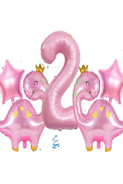 DÜVENCİ TİCARET ΧΑΡΙΤΩΜΕΝΟ ΣΕΤ 5 ΜΠΑΛΟΝΙΩΝ ΑΛΟΥΜΙΝΙΟΥ ΜΕ ΘΕΜΑ ΔΕΙΝΟΣΑΥΡΟΥ