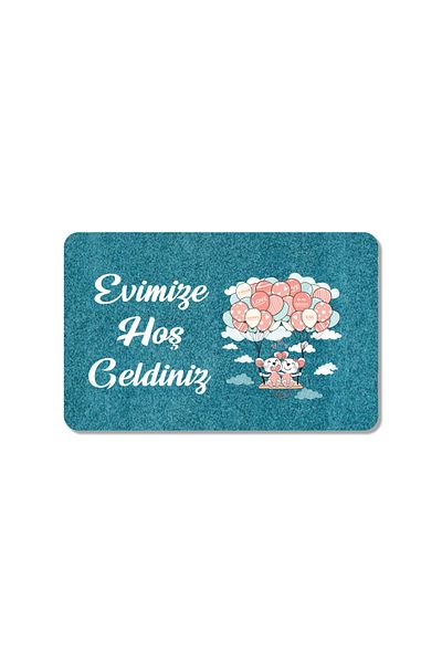 M&H Quality Welcome Written Flower Patterned Digital Door Mat - Washable Door Mat