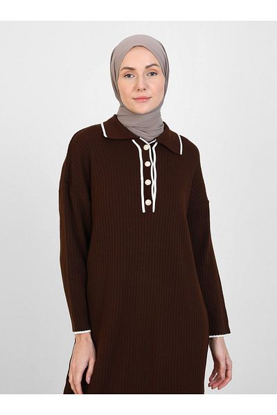 VAV Brown Shirt Collar Dress - Vav