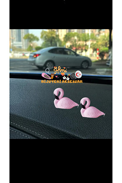 himi bijuteri aksesuar 2'li Flamingo Dikiz Aynası Süsü Ayna Süsü Araç İçi Ara...