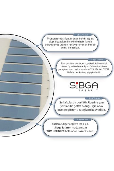 sibga tasarım Transparent Colored Post-It Note Paper - 200 Sheets Bookmark Sticker