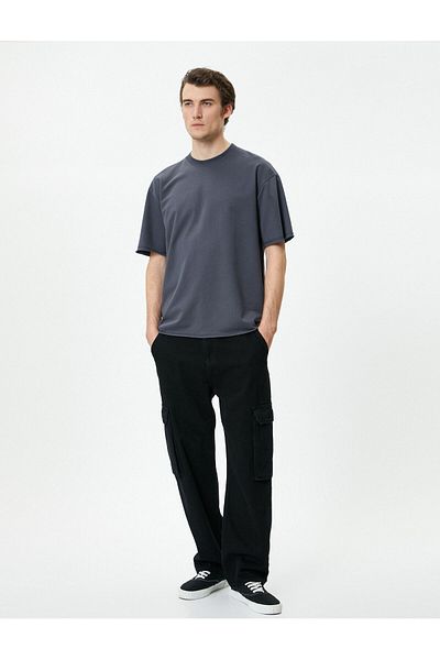 Koton Oversize T-Shirt Crew λαιμόκοψη κοντό μανίκι βαμβακερό
