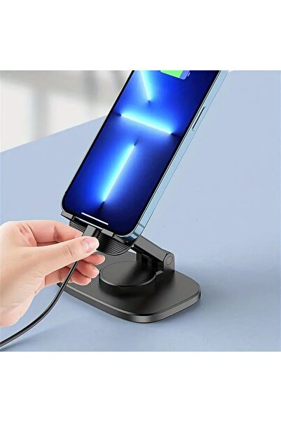 Hangora المخزن المؤقت ®   حامل هاتف محمول لسطح المكتب يدور 360 درجة