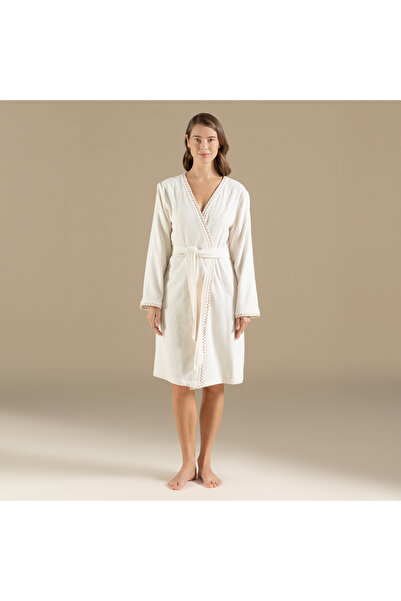 Chakra Albas Kadın Bornoz Ekru