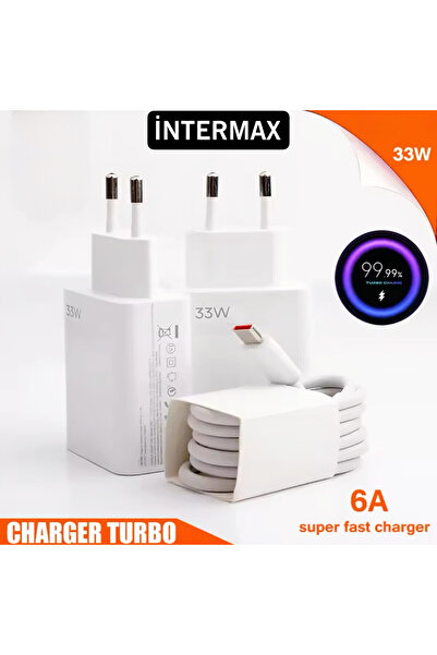 intermax Type-c 33w (WATT) Hızlı Şarj Cihazı Adaptörü Ve Kablosu (KUTULU SET)