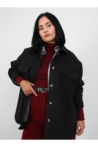 ALİA Oversize Stamp Jacket με λεπτομέρεια τσέπης - Μαύρο - Alia