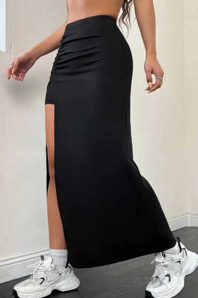 BENİMOLMALI Şort Etek Şortlu Uzun Yırtmaçlı Etek