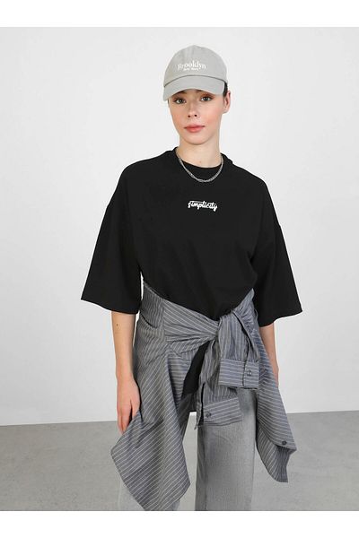 Benin Tricou de damă cu imprimeu supradimensionat - negru - Benin