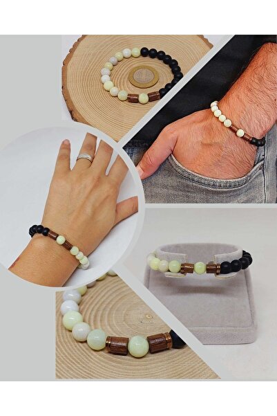 Yasamtohumu Zeleno-beli varijegatni oniks kamen 8mm unisex peridot narukvica ...