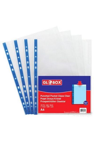 Globox ملف كريستال مقاس A4 - عبوة من 100 قطعة