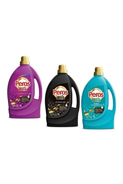 Peros Renk Uzmanı Sıvı Çamaşır Bakım Detarjanı Siyahlar - Renkliler - Bakım Yünlü Narinler 3x3l