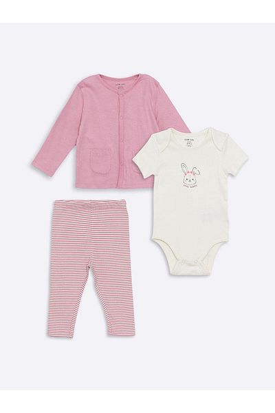LC Waikiki Lcw Baby Printed Baby Girl 3 Piece Set