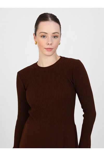 Refka Φόρεμα Hijab Πλεκτό Bitter Brown - Refka