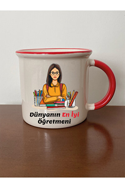 lili hediyelik هدية للمعلم، كوب ذو فم أحمر، منتج يوم المعلم