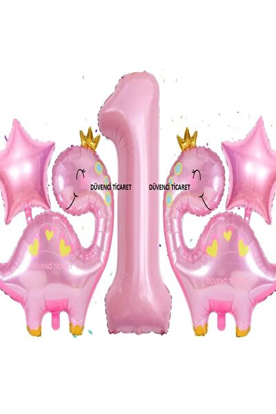 DÜVENCİ TİCARET ΧΑΡΙΤΩΜΕΝΟ ΣΕΤ 5 ΜΠΑΛΟΝΙΩΝ ΑΛΟΥΜΙΝΙΟΥ ΜΕ ΘΕΜΑ ΔΕΙΝΟΣΑΥΡΟΥ