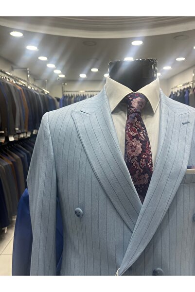 MASSARO Двобортний смугастий костюм SlimfiIt