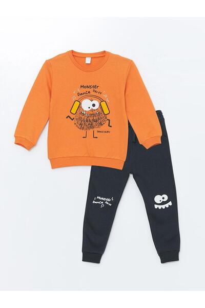 LC Waikiki LCW Kids Bisiklet Yaka Uzun Kollu Erkek Bebek Sweatshirt ve Eşofma...