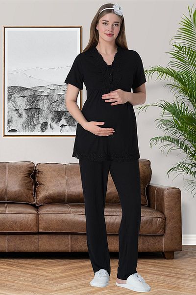 Mecit Pijama Set pijamale de maternitate Mecit 6008 negru