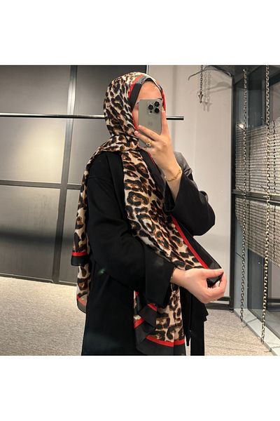 BAHARİLTAS Leopard Striped Imported Voile Silk
