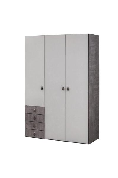 Bubuhome AURA GENÇ ODASI TAKIMI 3 KİŞİLİK YAVRU YATAKLI RANZA 3 KAPILI DOLAP AYNALI ÇAMAŞIRLIK