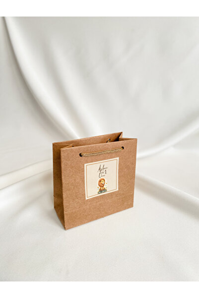 HEDİYE POŞETİ Craft Karton Çanta Etiket Detaylı ( 20 Adet )