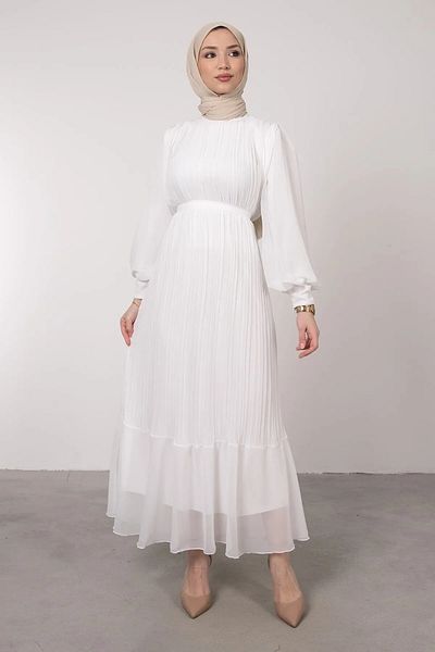 CYM Butik Pleated Chiffon Hijab Dress