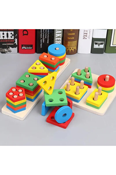 babyist 2'Li Ahşap Bul Tak Geometrik Şekiller