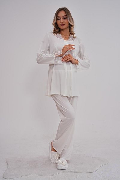 Mecit Pijama Σετ Πιτζάμες εγκυμοσύνης Mecit 5808 Ecru