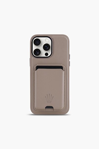 WATCHOFROYAL STANDLI IPHONE 14 PLUS KREM DERİ TELEFON KILIFI