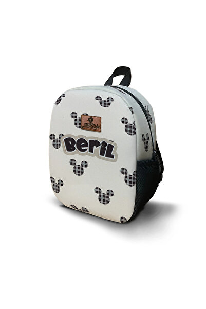 Kokopatik Kişiye Özel İsimli - Miki Desenli Orta Boy Kreş Çantası