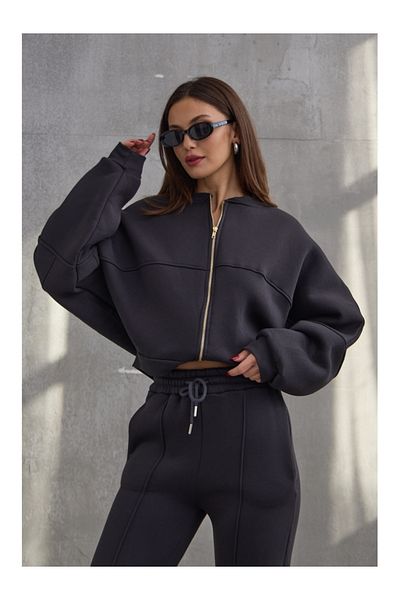 Elif Özbey Butik Set dublu cu mâneci liliac antracit